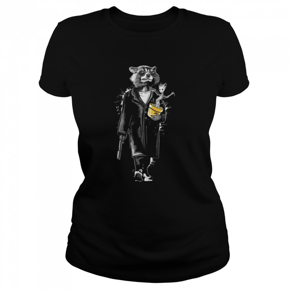 Rocket and Groot Mashup Leon T-Shirt 1 Rocket and Groot Mashup Leon T- Classic Women's T-shirt