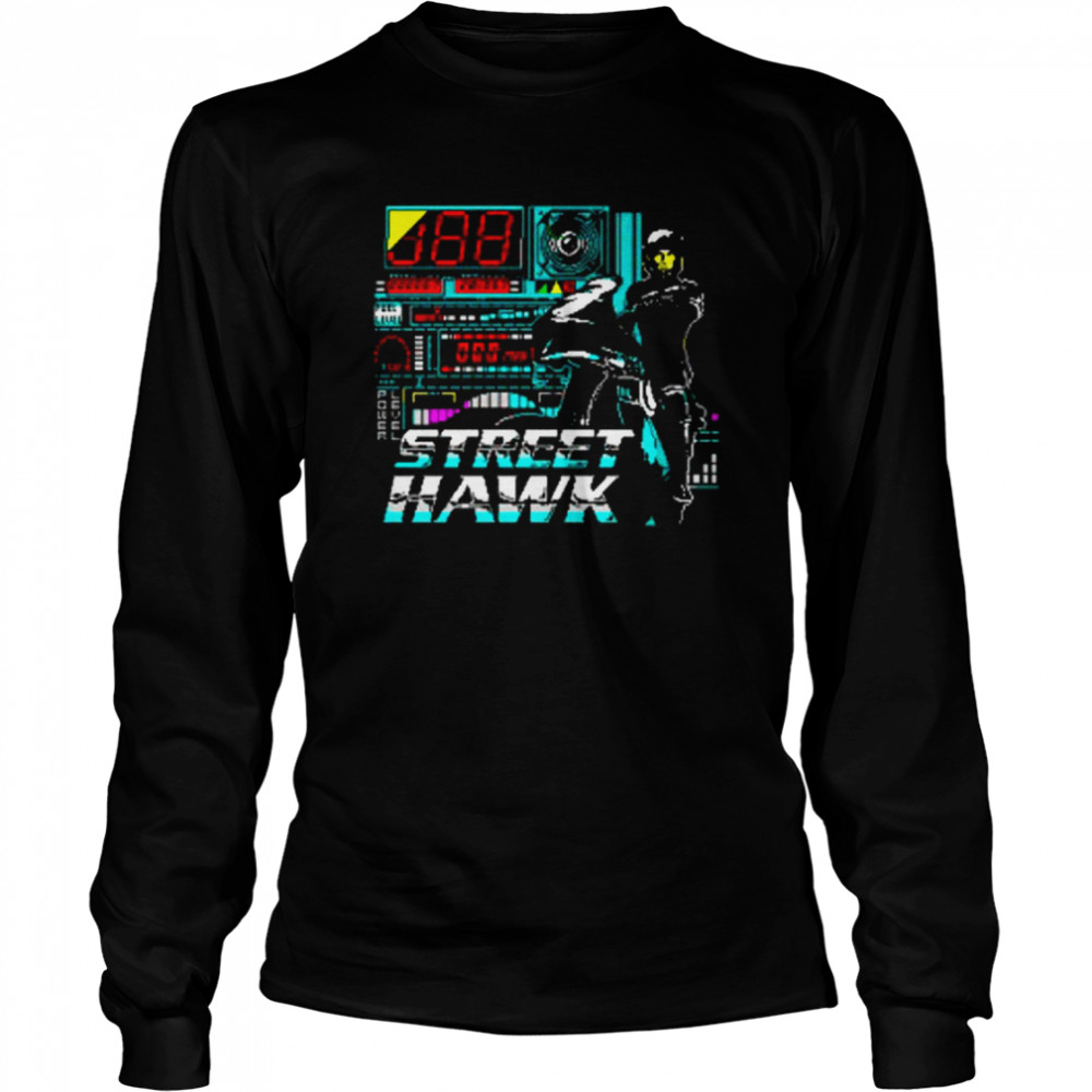 Street Hawk Movie Motorcycle Jump Hero shirt 2 Street Hawk Movie Motorcycle Jump Hero shirt Long Sleeved T-shirt