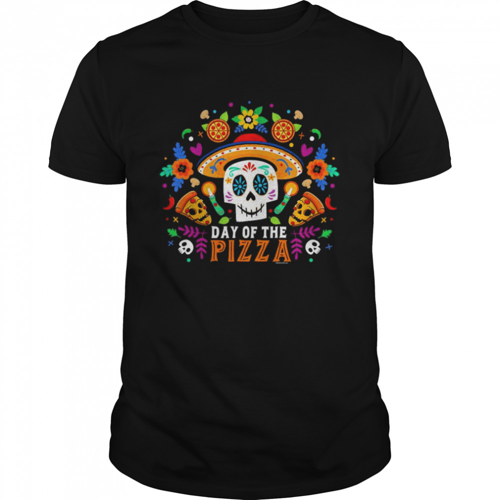 Sugar Skull Day of the Pizza Halloween T-Shirt