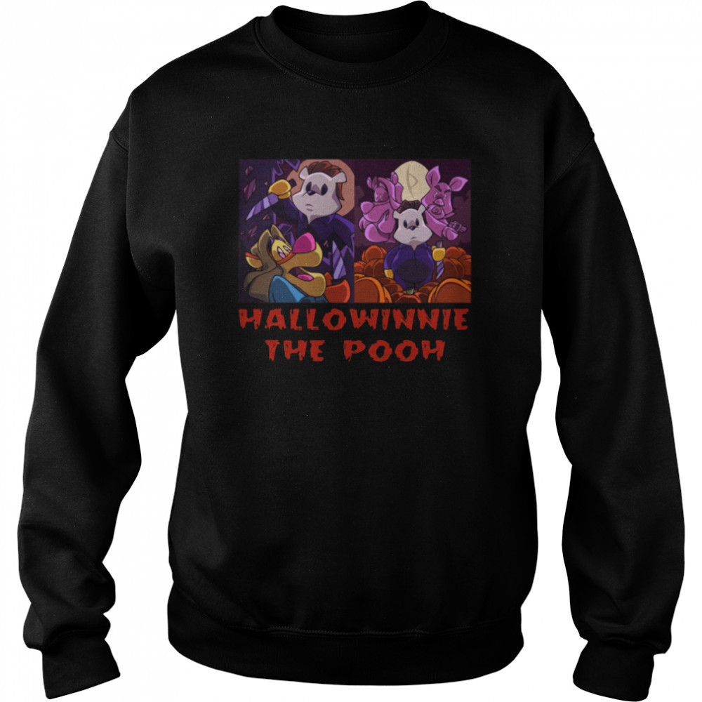 hallowinnie the pooh michael myers winnie the pooh halloween shirt unisex sweatshirt