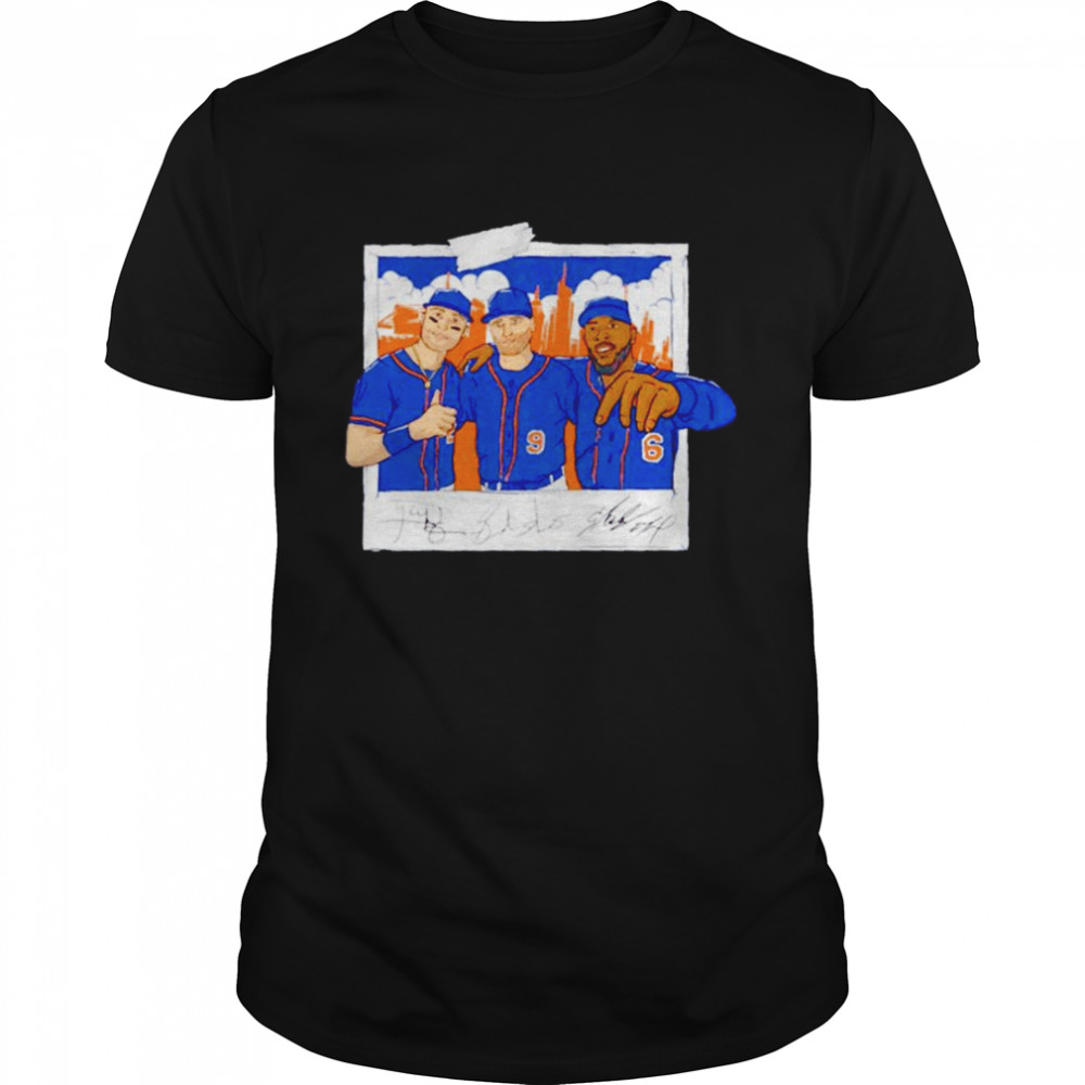 Outfield Trio Brandon Nimmo Mark Canha Starling Marte New York Mets shirt Classic Men's T-shirt