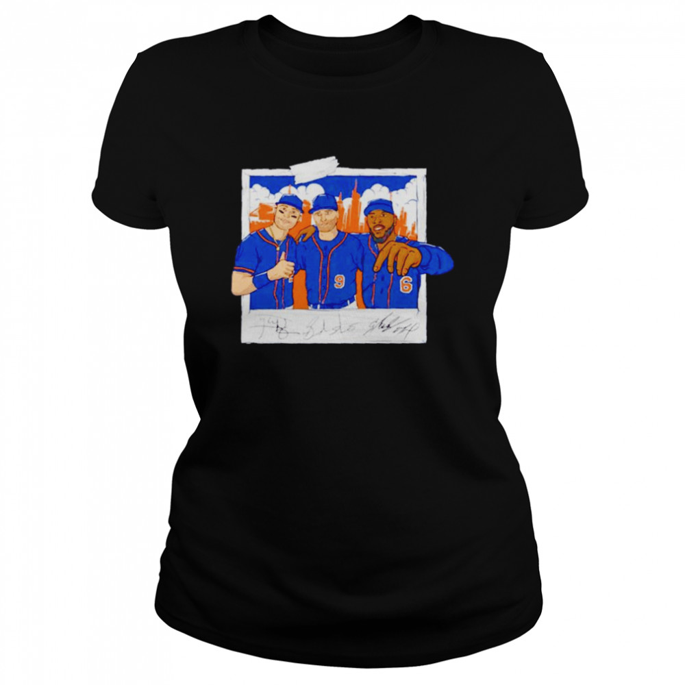 Outfield Trio Brandon Nimmo Mark Canha Starling Marte New York Mets shirt Classic Women's T-shirt