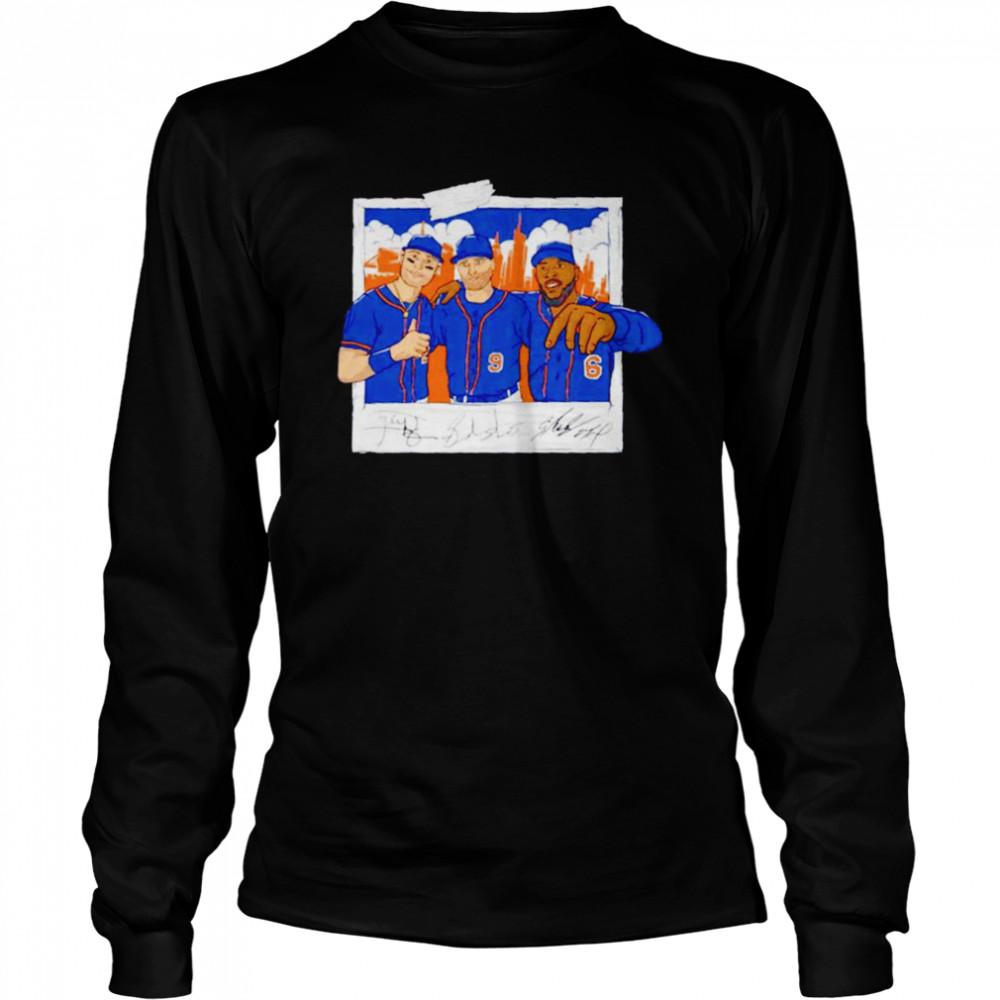 Outfield Trio Brandon Nimmo Mark Canha Starling Marte New York Mets shirt Long Sleeved T-shirt