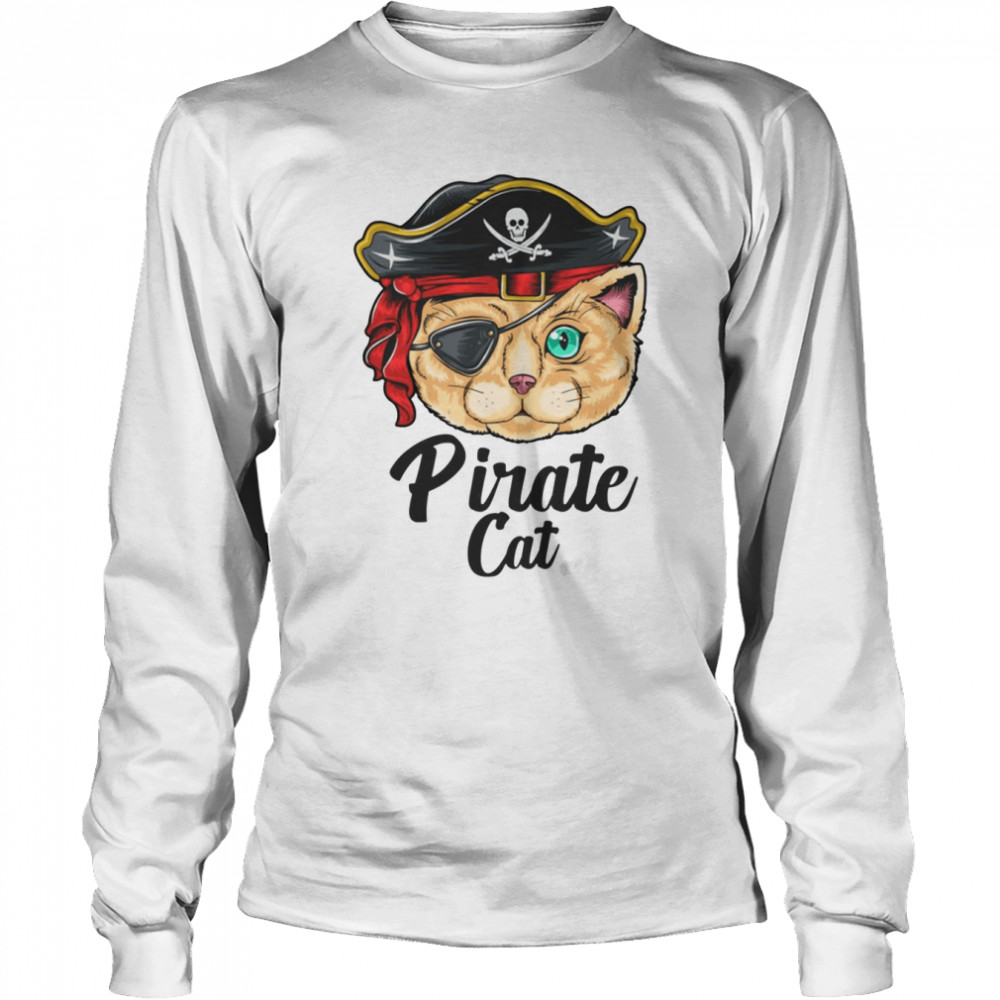 Cat Pirate Pirate Costume Cat Event Pirate Cats shirt Long Sleeved T-shirt
