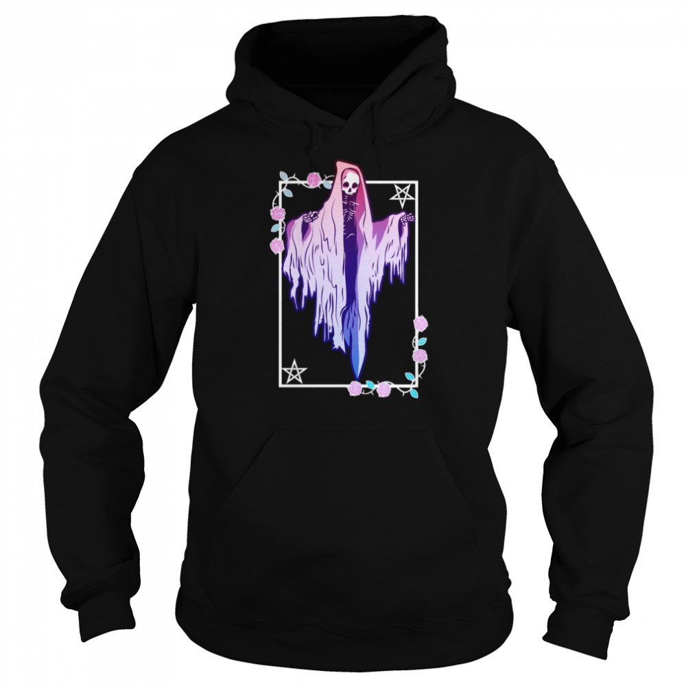 Ghost And Roses Wiccan Kawaii Pastel Goth Occult Emo Alternative shirt Unisex Hoodie