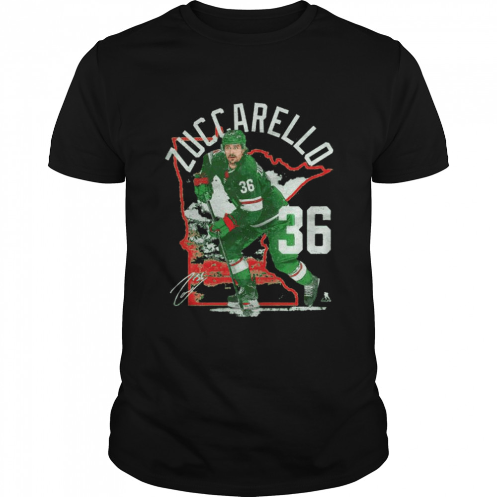 Mats Zuccarello Minnesota State outline shirt