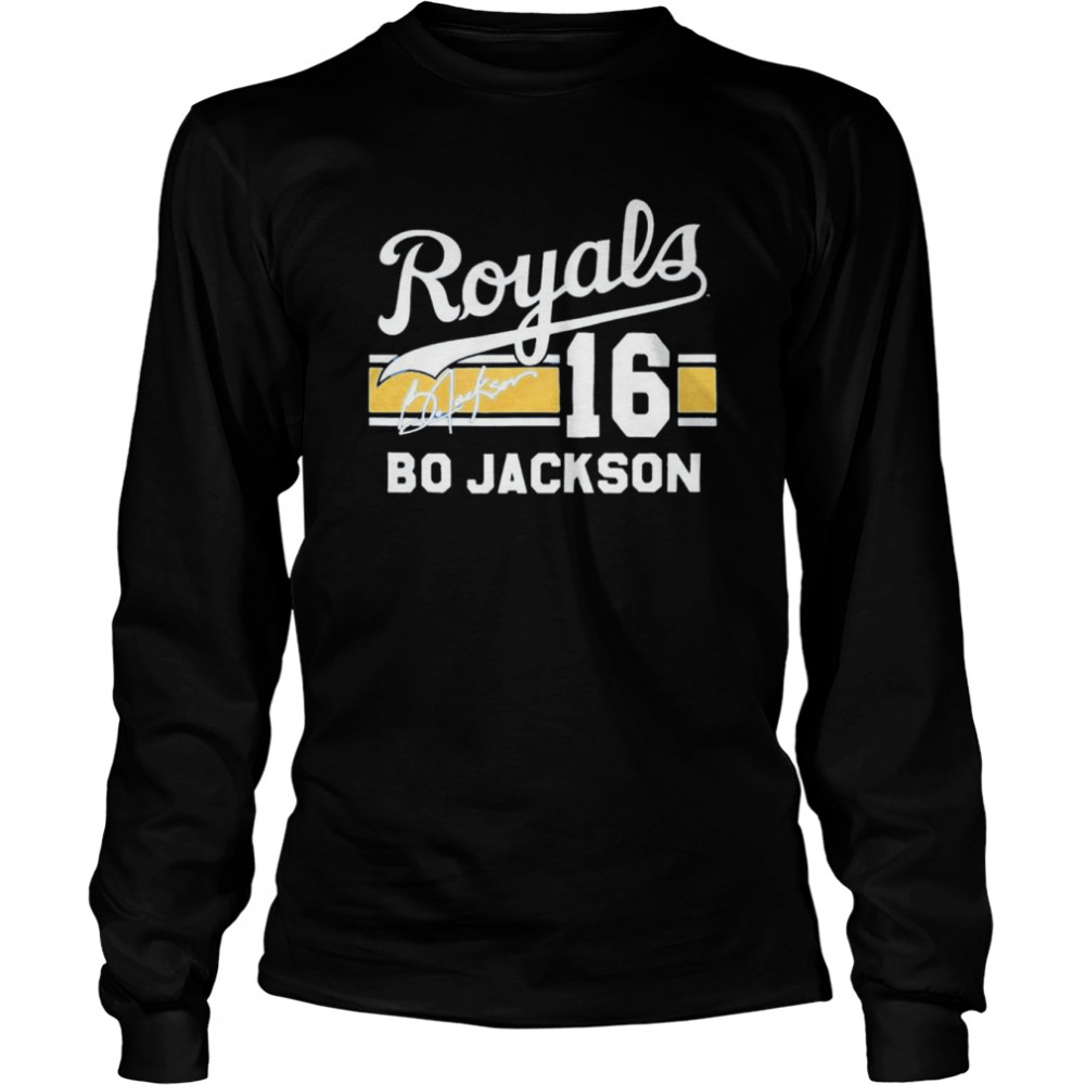 Royals Bo Jackson Signature Jersey shirt 6 Royals Bo Jackson Signature Jersey shirt Long Sleeved T-shirt