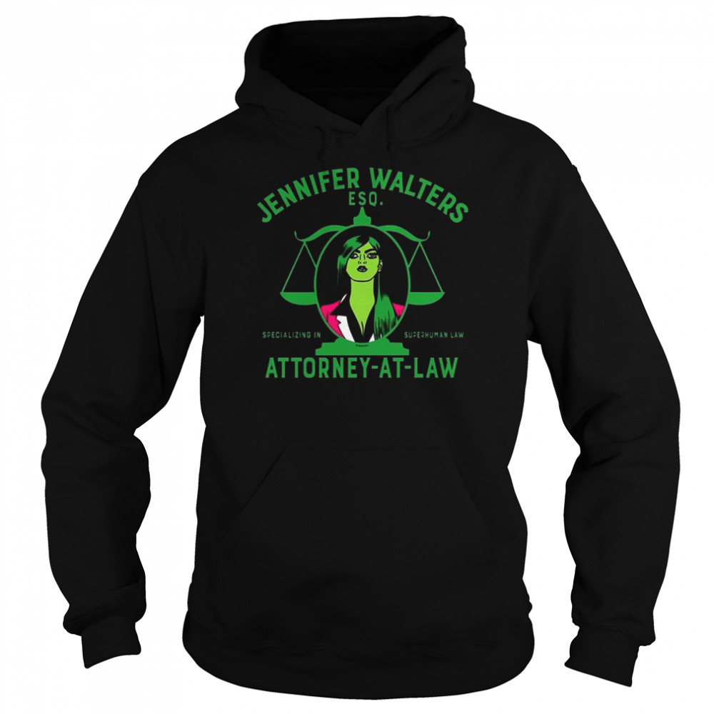 Specializing In Law Jennifer Walters Attorney At Law She Hulk shirt Unisex Hoodie