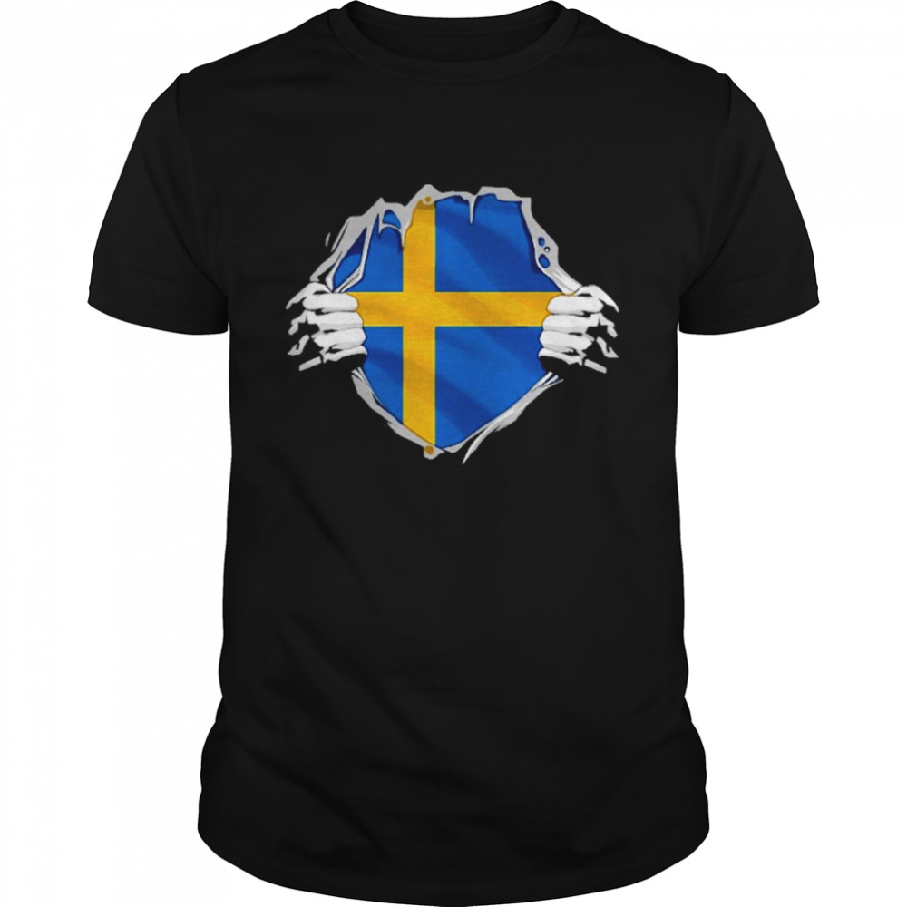 Super Swedish Heritage Proud Sweden Roots Flag Shirt