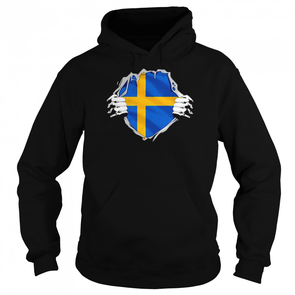 Super Swedish Heritage Proud Sweden Roots Flag Unisex Hoodie