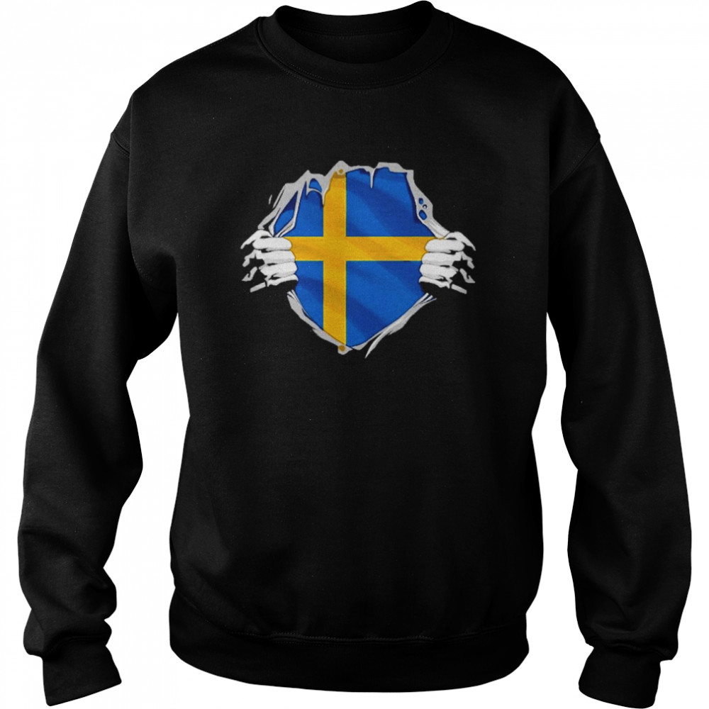 Super Swedish Heritage Proud Sweden Roots Flag Unisex Sweatshirt