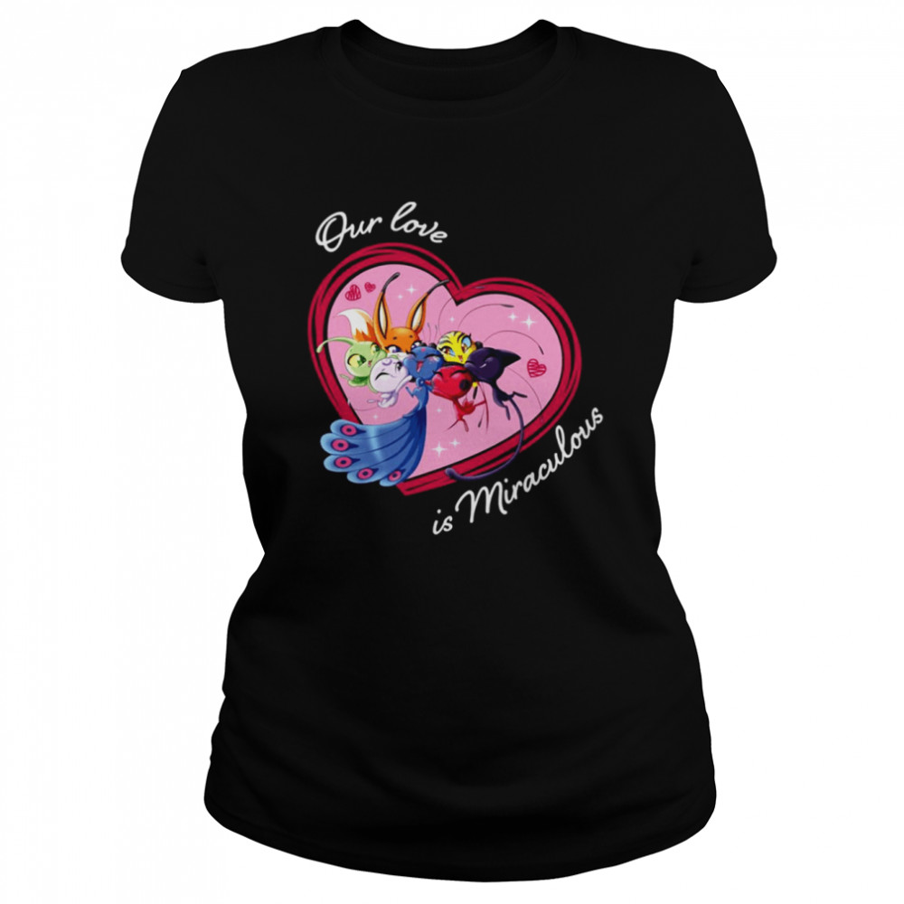 Valentine’s Day Collection Kwamis Love Is Miraculous Miraculous Ladybug shirt Classic Women's T-shirt