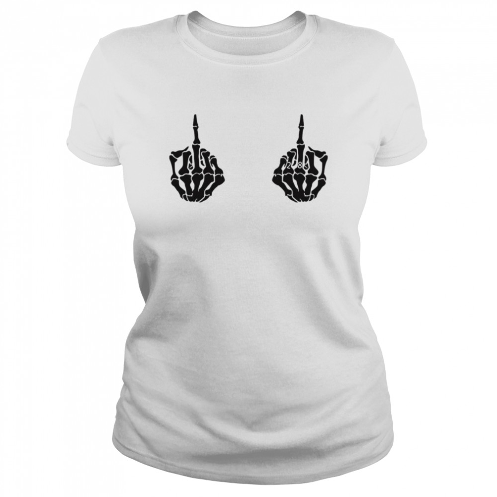 28 Louis Tomlinson Skeleton Hands Black shirt Classic Women's T-shirt
