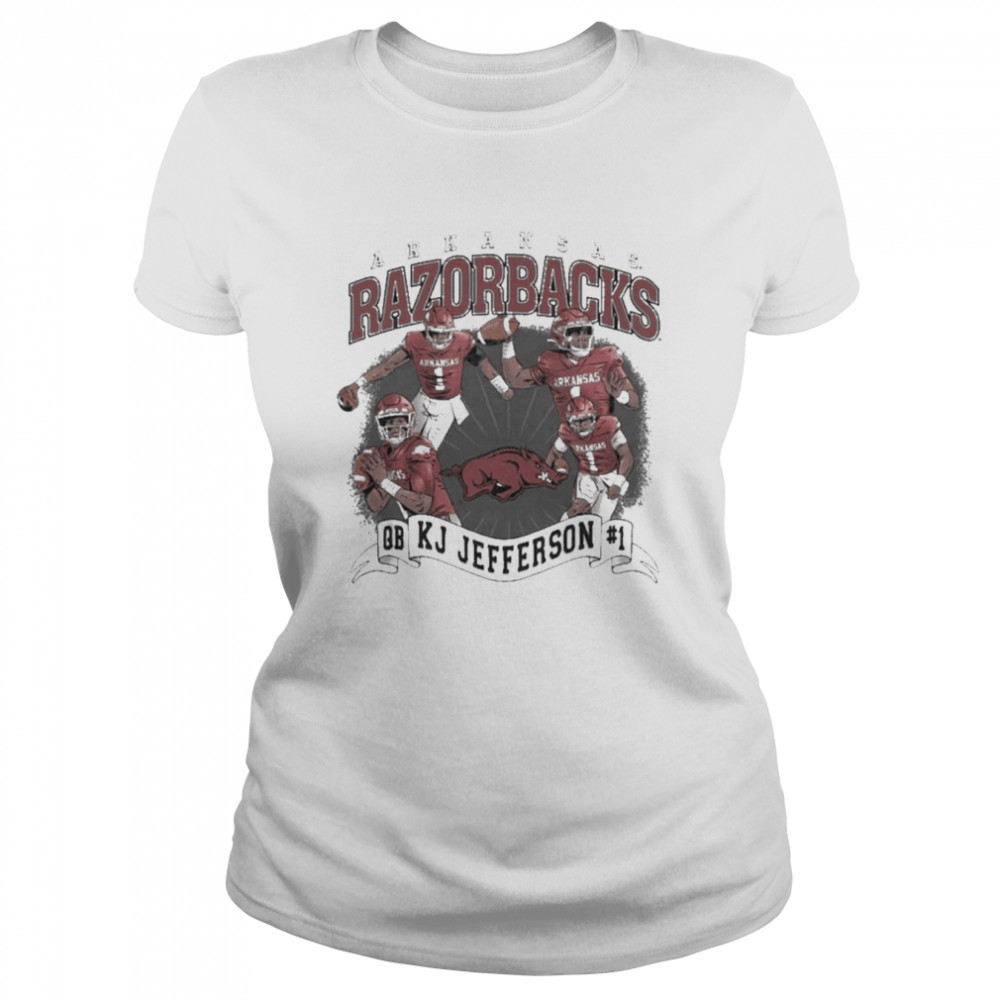 Arkansas Razorbacks Kj Jefferson Collage QB1 Classic Women's T-shirt
