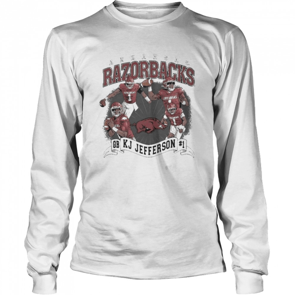 Arkansas Razorbacks Kj Jefferson Collage QB1 Long Sleeved T-shirt