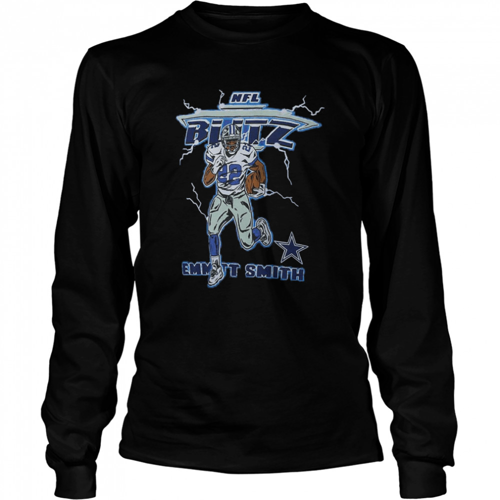 Awesome emmitt Smith Dallas Cowboys Blitz Retired Player Tri-Blend T- Long Sleeved T-shirt