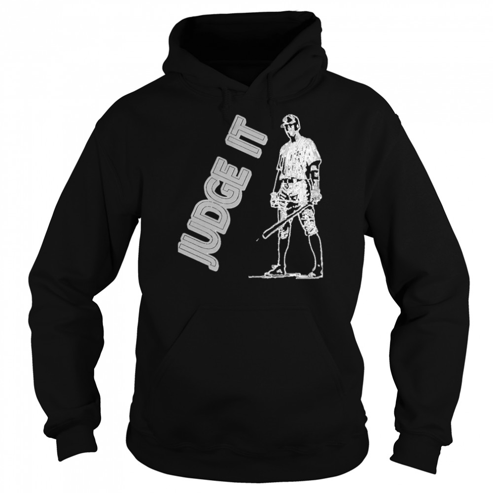 baseball player aaron judge judge it black and white shirt unisex hoodie