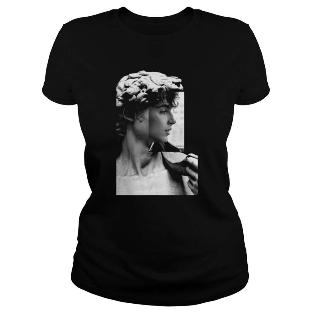 Blach And White Statut Of David Saint Timothee Chalamet shirt Classic Women's T-shirt