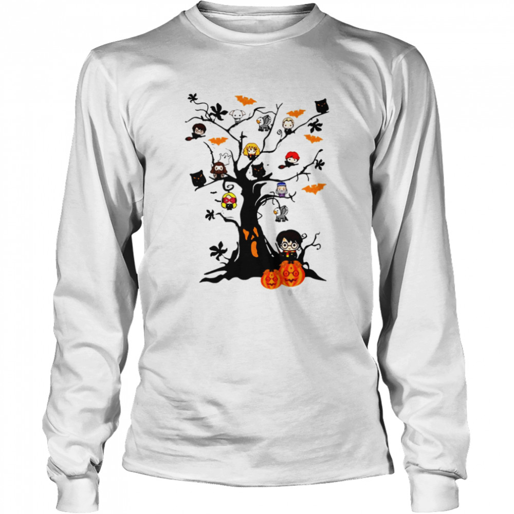 Chibi Harry Potter Halloween Tree shirt Long Sleeved T-shirt