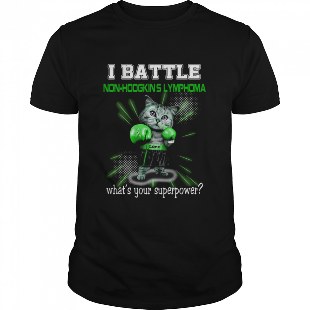 Funny Cat Fighting Non Hodgkin’s Lymphoma Awareness shirt Classic Men's T-shirt