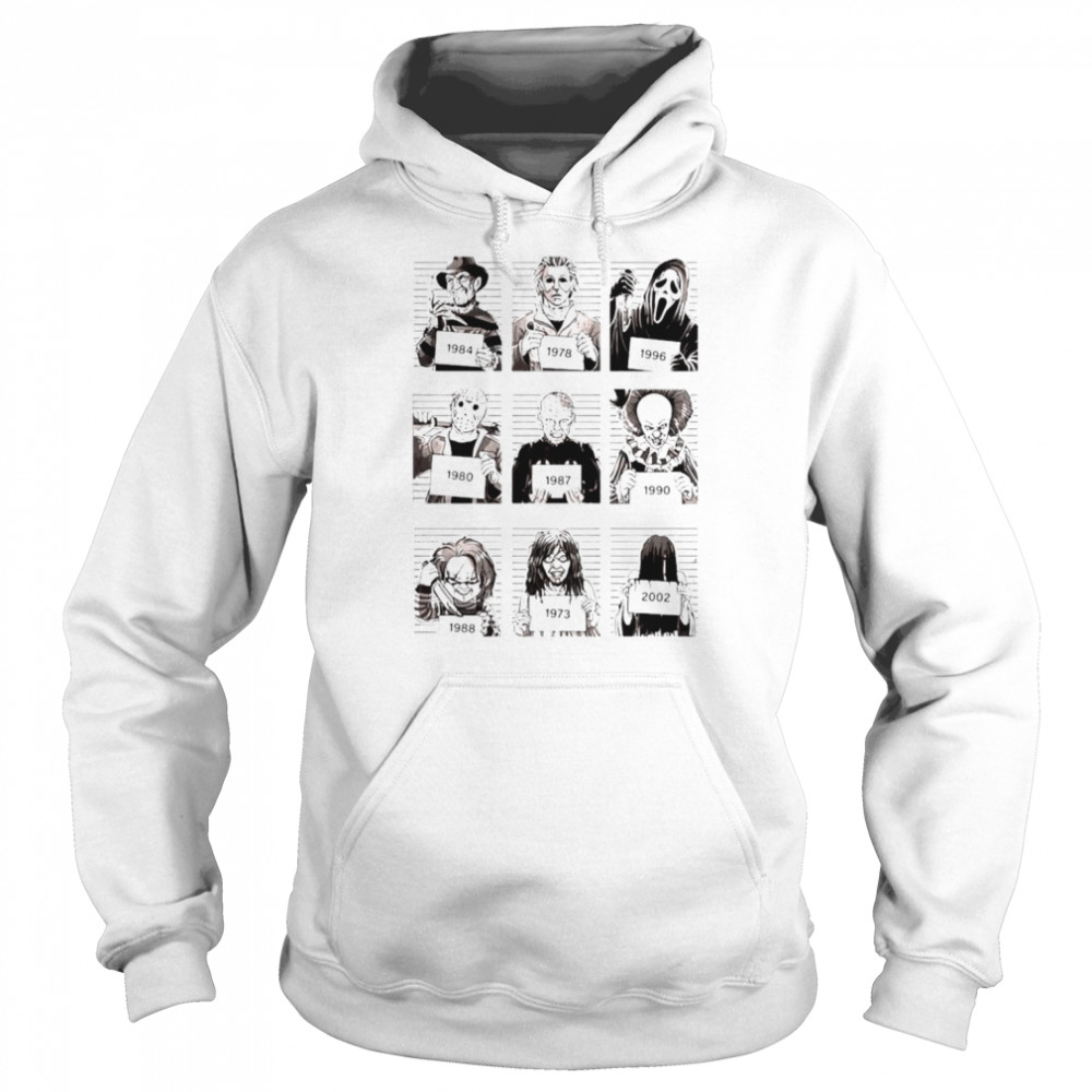 Horror movie mugshot shirt 8 Horror movie mugshot shirt Unisex Hoodie