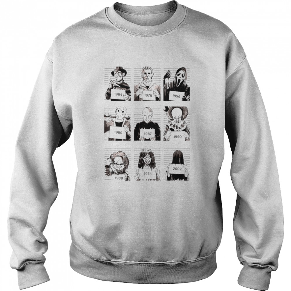 Horror movie mugshot shirt 7 Horror movie mugshot shirt Unisex Sweatshirt