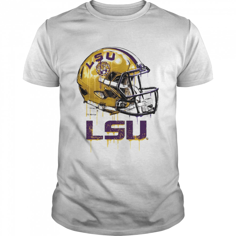 Louisiana State Tigers Original Dripping Football Helmet shirt Classic Men's T-shirt