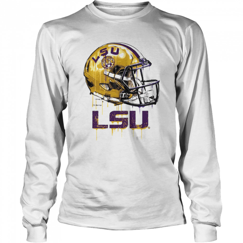 Louisiana State Tigers Original Dripping Football Helmet shirt Long Sleeved T-shirt