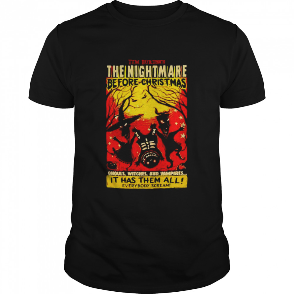 The nightmare before Christmas trio poster shirt