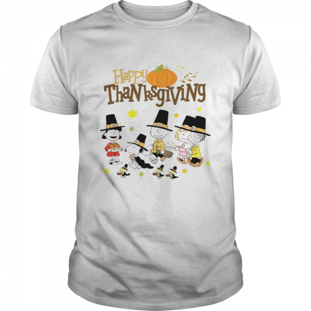 Happy Thanksgiving Snoopy Friends Peanuts Thanksgiving  Classic Men's T-shirt
