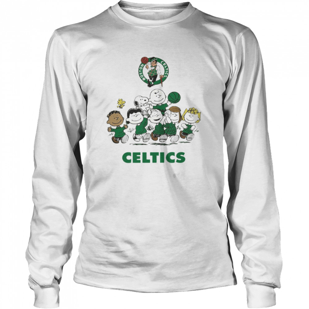 Boston Celtics Basketball Snoopy Celtics Long Sleeved T-shirt