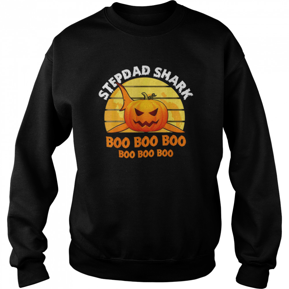 Stepdad Shark Boo Pumpkin Halloween Stepdad s Unisex Sweatshirt