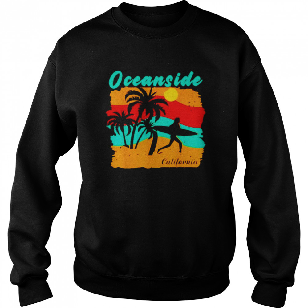 Vintage sunset beach surfing oceanside California shirt Unisex Sweatshirt