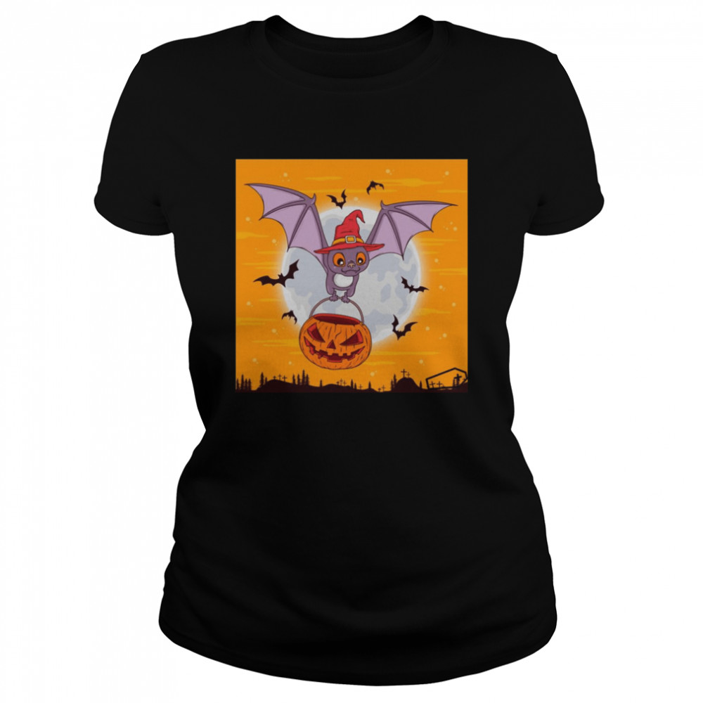 a pumkin bat halloween horror nights s classic womens t shirt