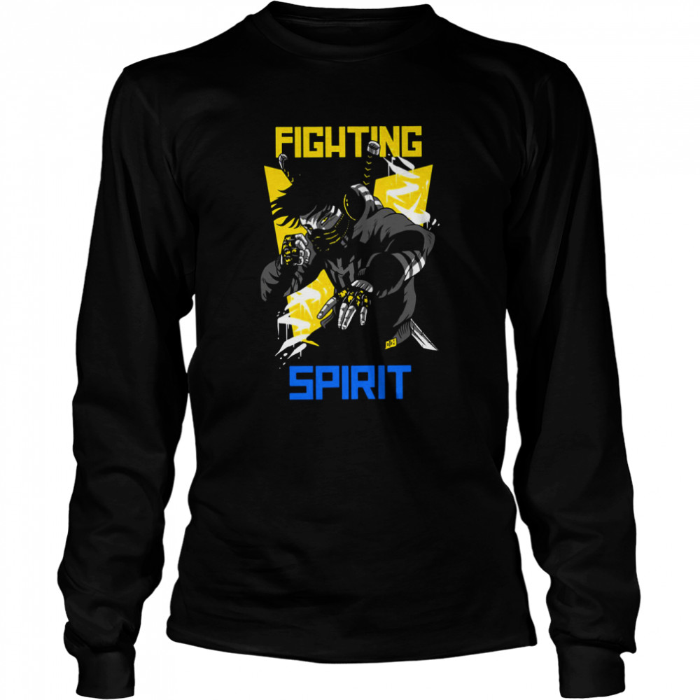 Cool Anime Art Fighting Spirit shirt Long Sleeved T-shirt