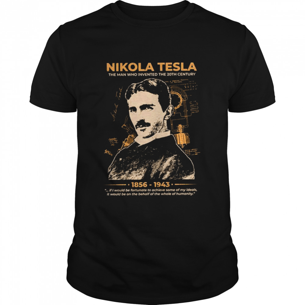 Cool Portrait Of Scientist Nikola Tesla shirt Classic Men's T-shirt