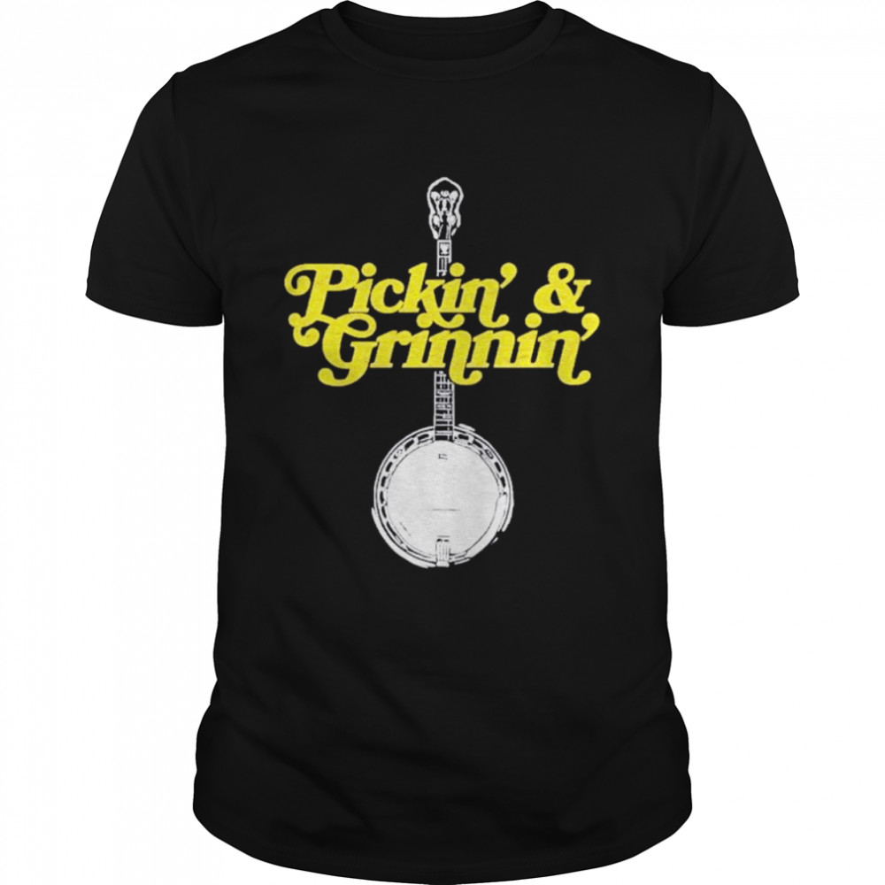 Pickin’ & grinnin’ mountain sun & banjo bluegrass shirt