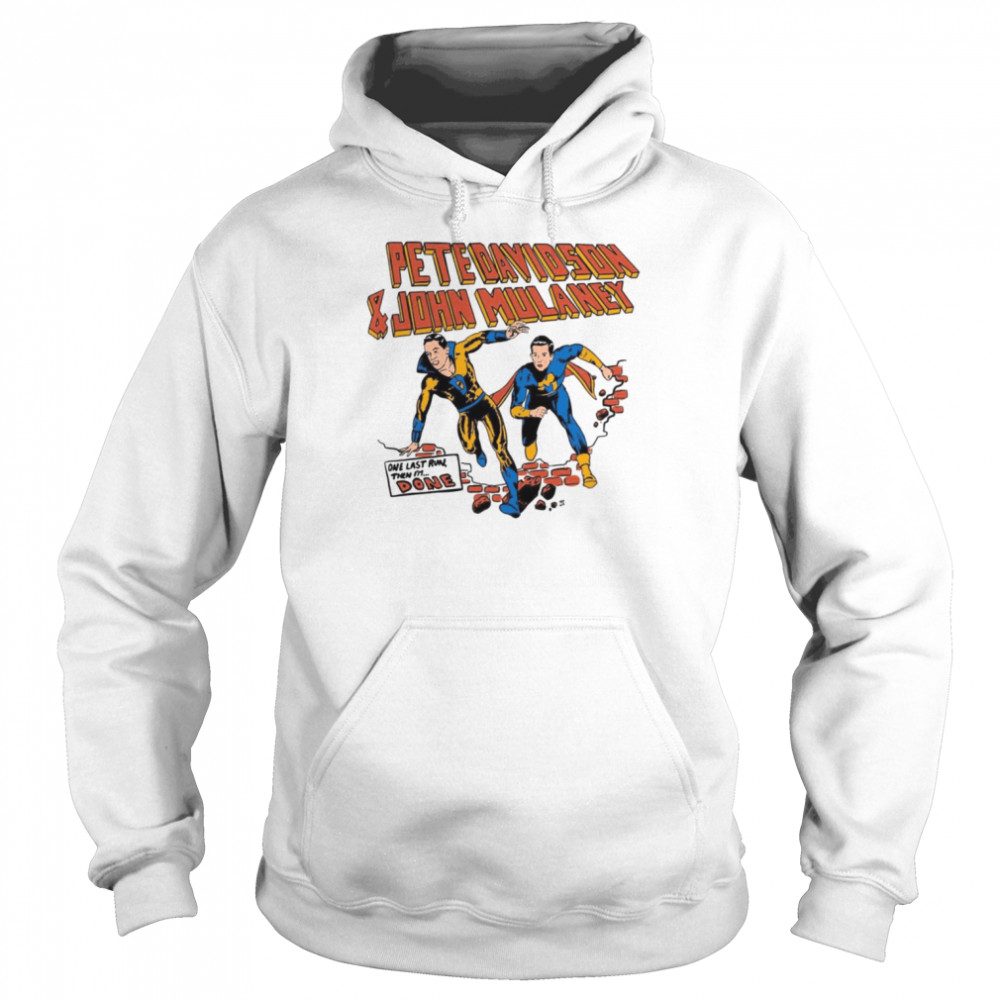 pete davidson and john mulaney comedy tour superheroes comics shirt unisex hoodie