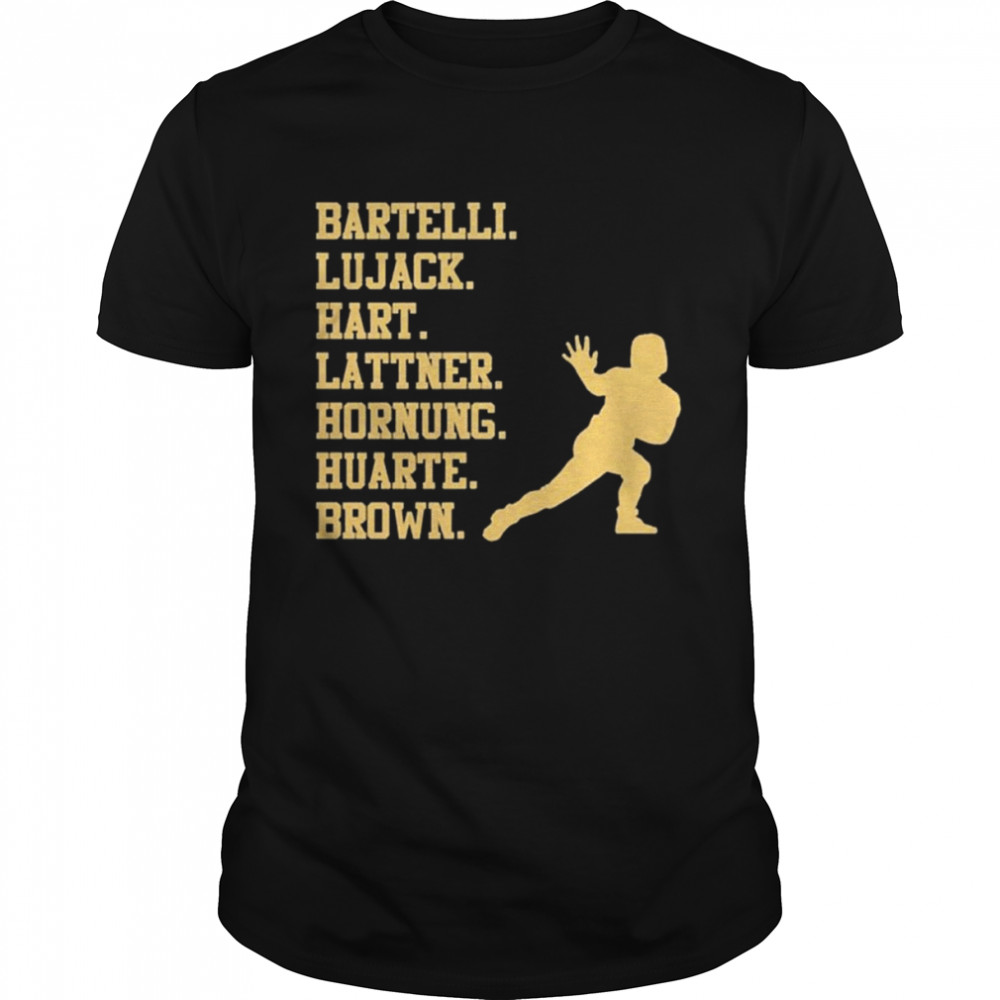 Bartelli Lujack hart lattner hornung huarte brown shirt