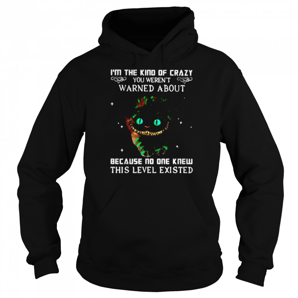 im the kind of crazy you werent warned about because no one knew this level existed shirt unisex hoodie