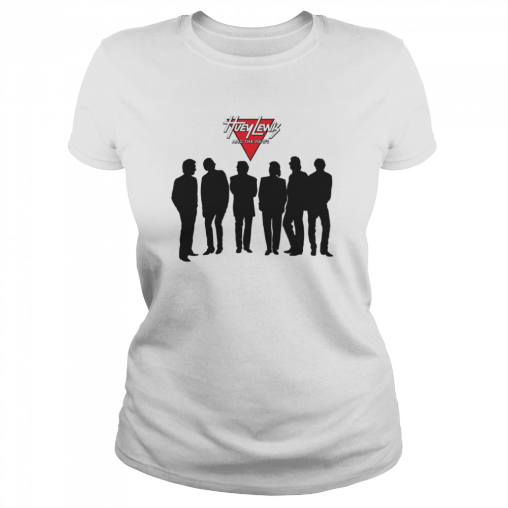 the band huey lewis and the news graphic design shirt classic womens t shirt