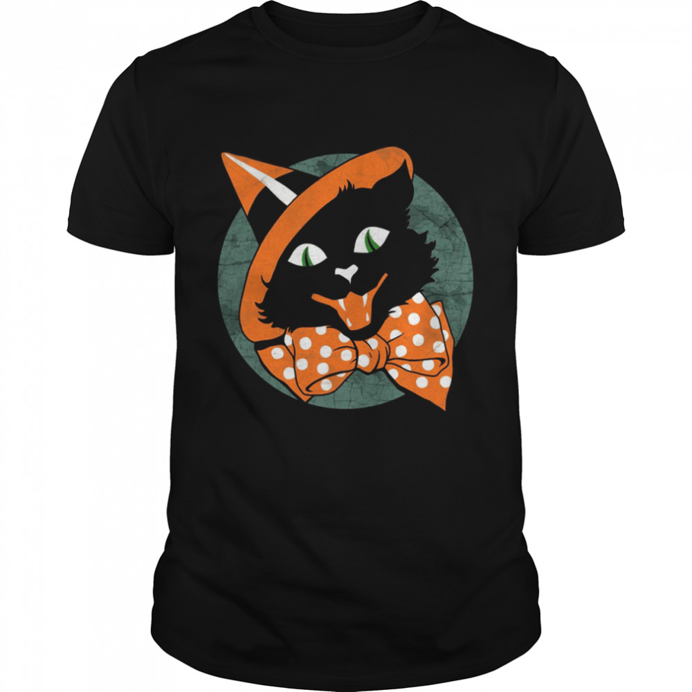 Vintage Halloween Spooky Black Cat Disneyland s Classic Men's T-shirt