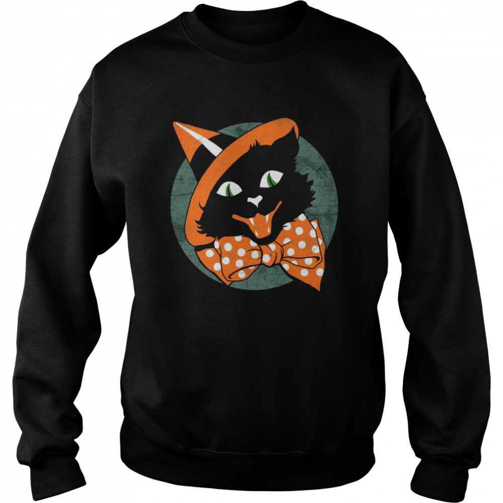 Vintage Halloween Spooky Black Cat Disneyland s Unisex Sweatshirt