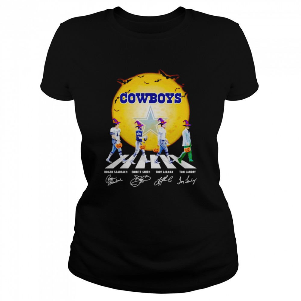Cowboys Roger Staubach Emmith Smith Troy Aikman Tom Landry Abbey Road signatures shirt Classic Women's T-shirt