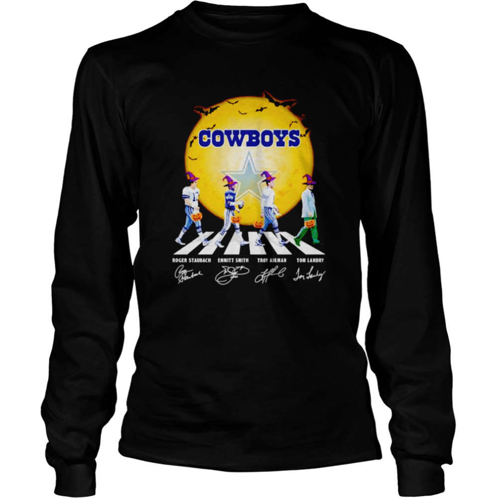 Cowboys Roger Staubach Emmith Smith Troy Aikman Tom Landry Abbey Road signatures shirt Long Sleeved T-shirt