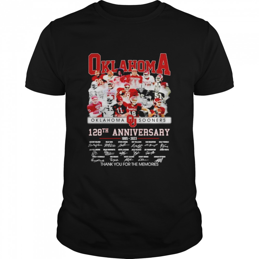 Oklahoma Sooners 128th anniversary 1895-2023 thank you for the memories signatures shirt Classic Men's T-shirt