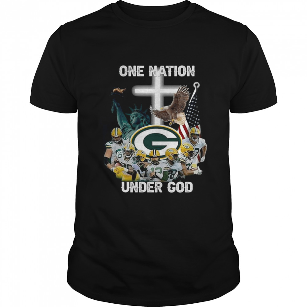 One Nation Under God Green Bay Packers 2022 Signatures Green Bay Packers T-Shirt
