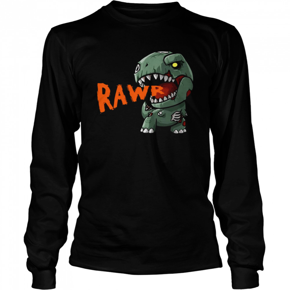 Dinosaur T-Rex Rawr Mummy Pumpkin Halloween shirt Long Sleeved T-shirt
