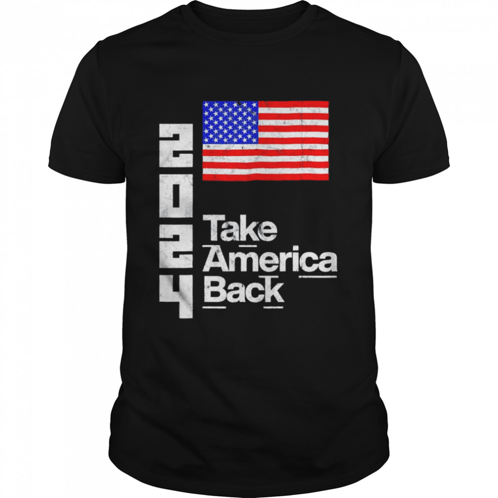 Donald Trump 2024 Take America Back President USA Flag T-Shirt