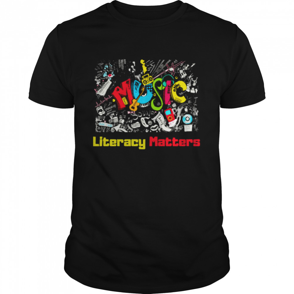 Doodle Art Music Literacy Matters For Music Lovers shirt Classic Men's T-shirt